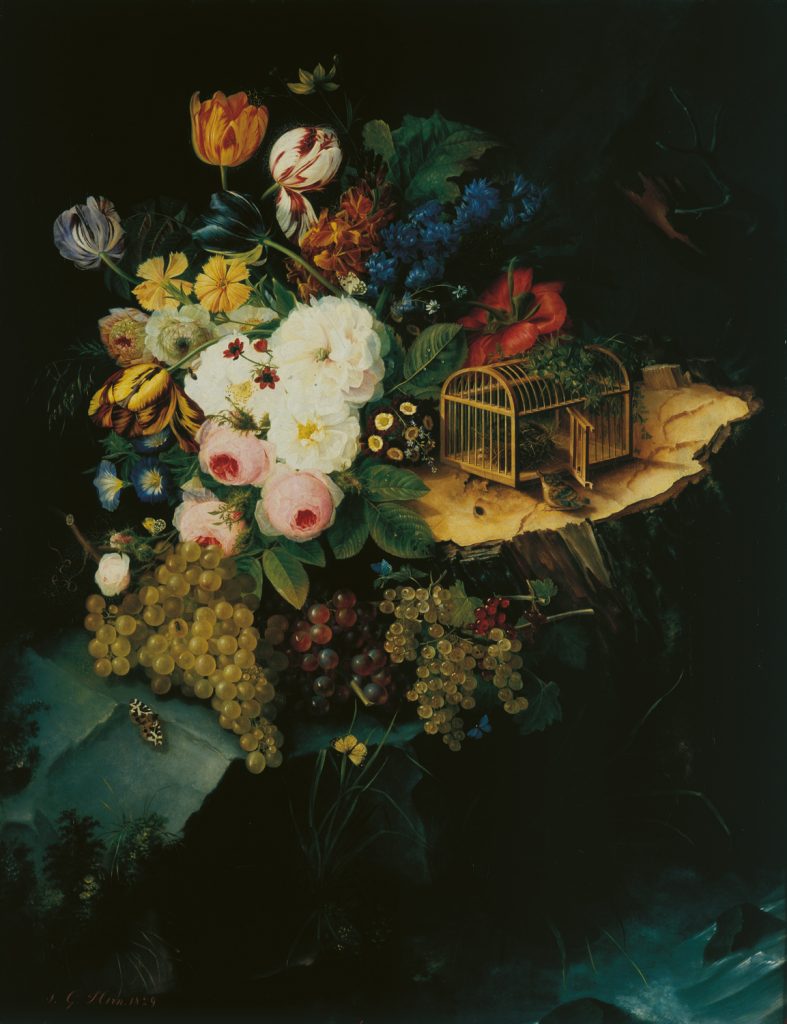 Jean-Georges Hirn, Nature morte à la cage aux oiseaux